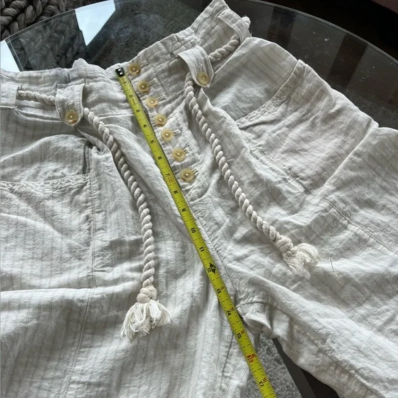 Maeve Anthropologie Wide Leg Linen Blend new High Rise Barrel Boho Summer Siez 8 - Picture 12 of 15